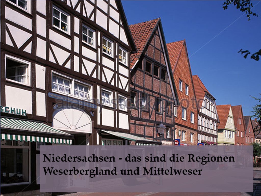 Niedersachsen - das sind die Regionen Weserbergland und Mittelweser